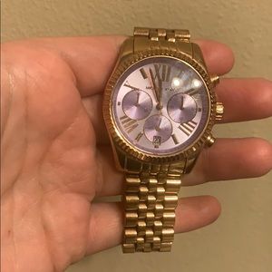 Rose gold/purple face Michael Kors watch